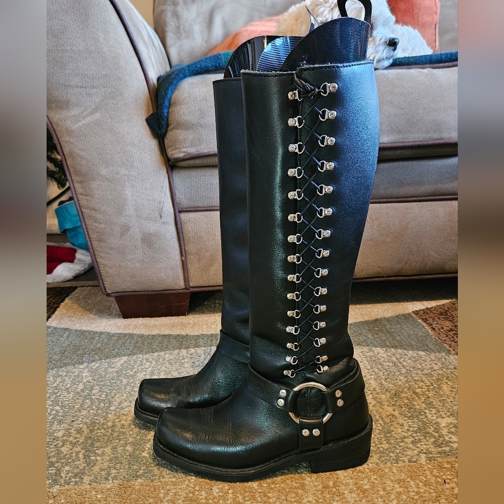 Harley Davidson Genuine Leather Knee High Boots Women's Size 7